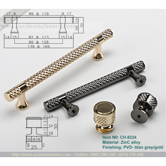 Tay nắm tủ cao cấp dạng đũa chống trượt CH8224